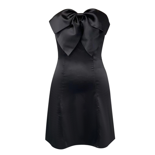 Strapless Bow Detail Dress Black