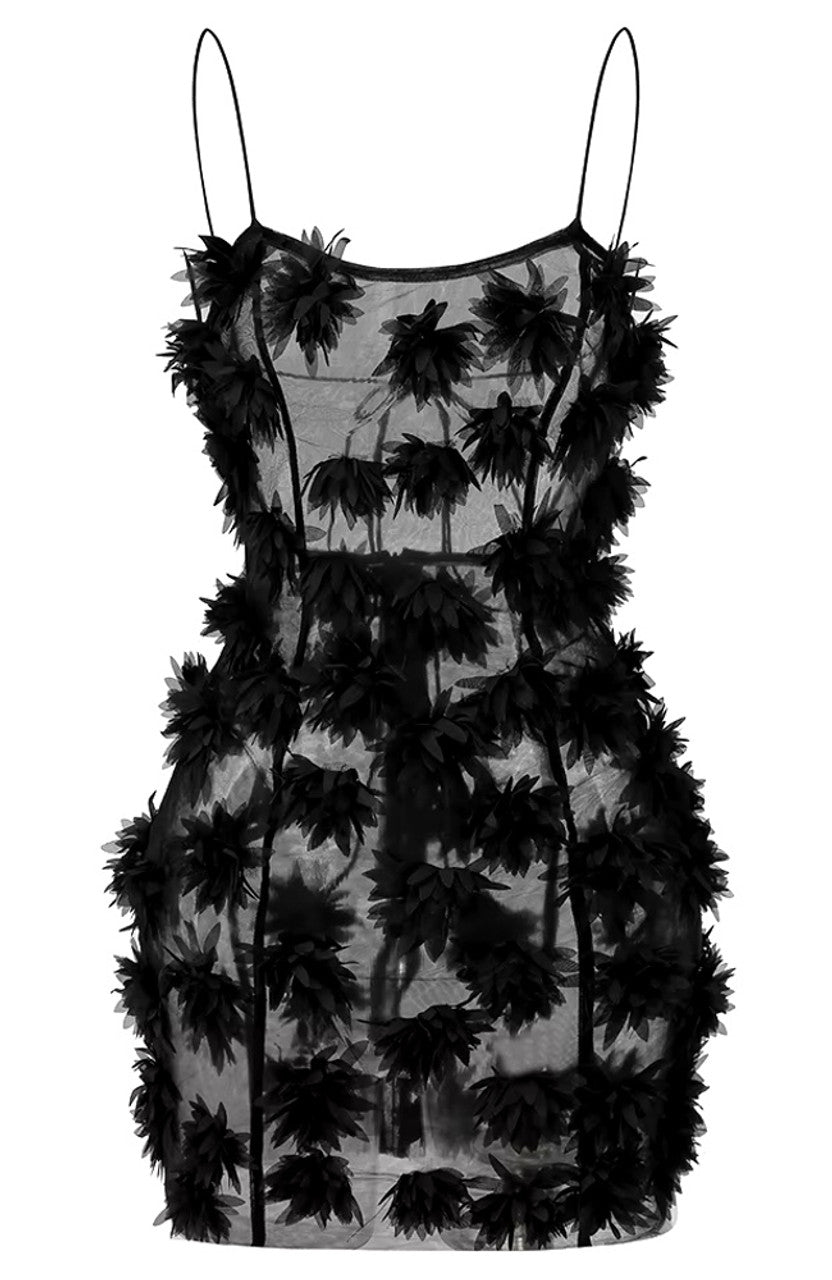 Floral Detail Mesh Dress HV1921