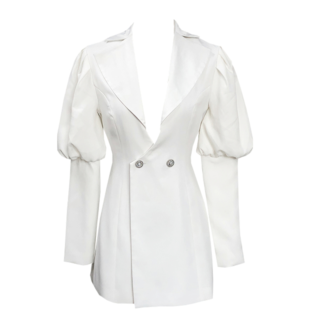 Puff Long Sleeve Blazer Dress White HV1477