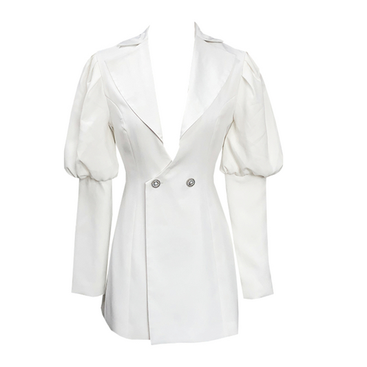 Puff Long Sleeve Blazer Dress White HV1477