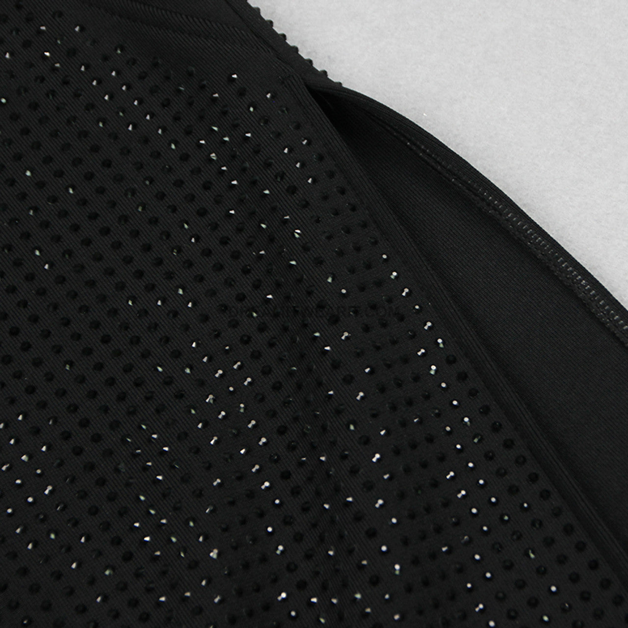 Flower Detail Sparkly Midi Dress Black HV9879