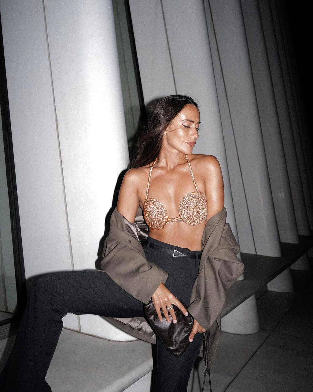 Halter Crystal Bra