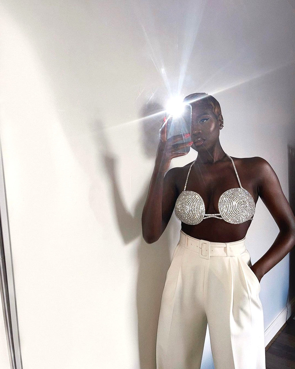 Halter Crystal Bra