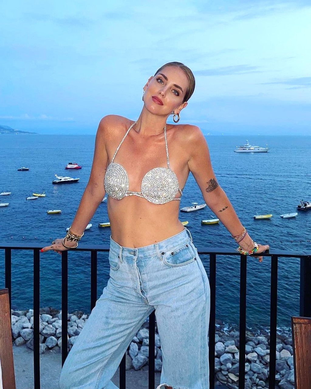 Halter Crystal Bra