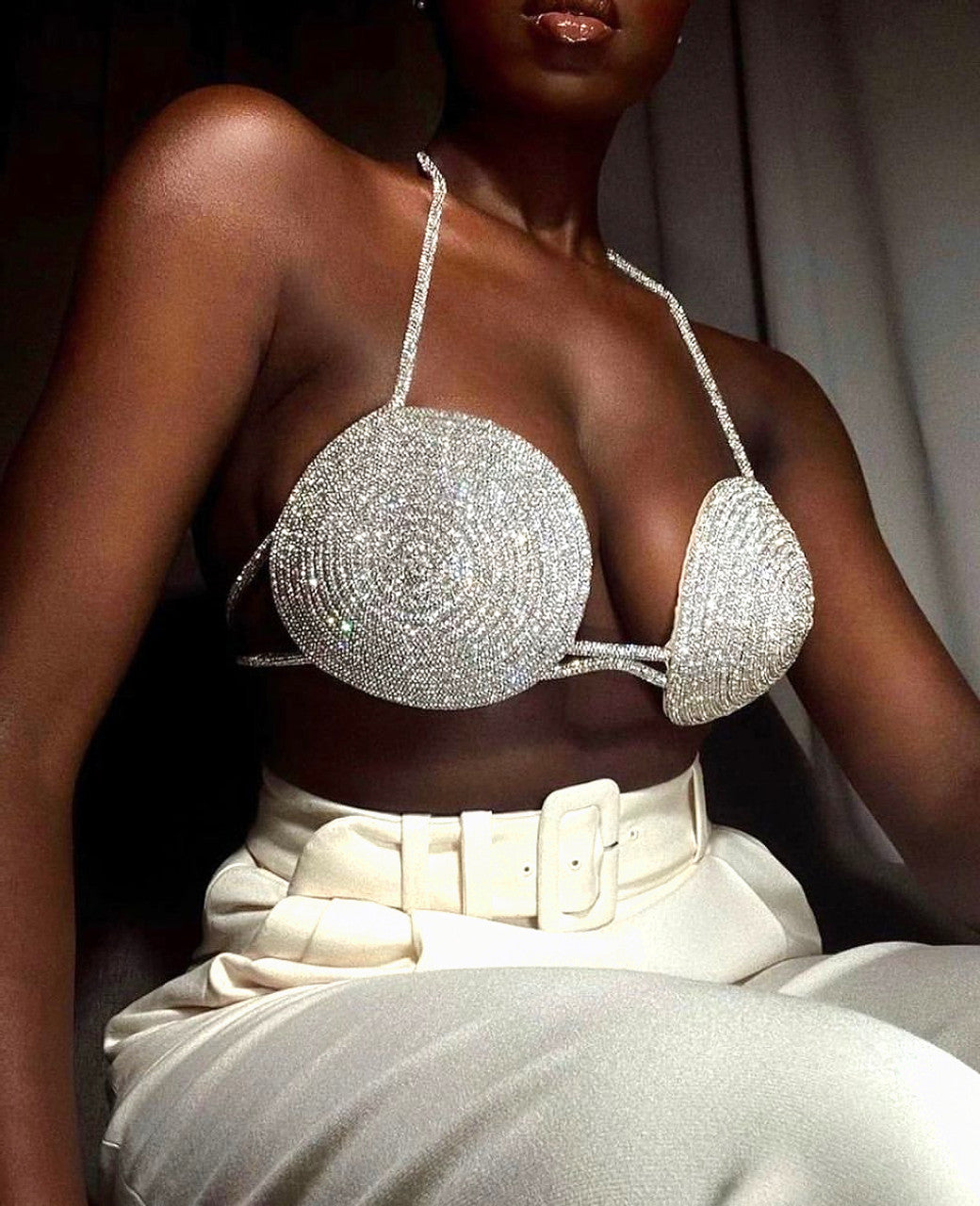 Halter Crystal Bra