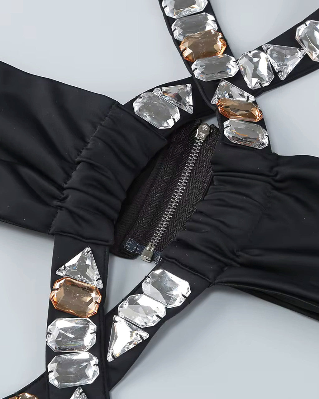 Halter Crystal Cut Out Maxi Dress Black