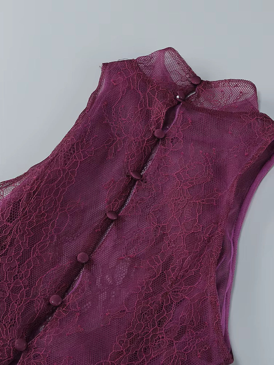 Halter Lace Insert Maxi Dress Plum HV1930