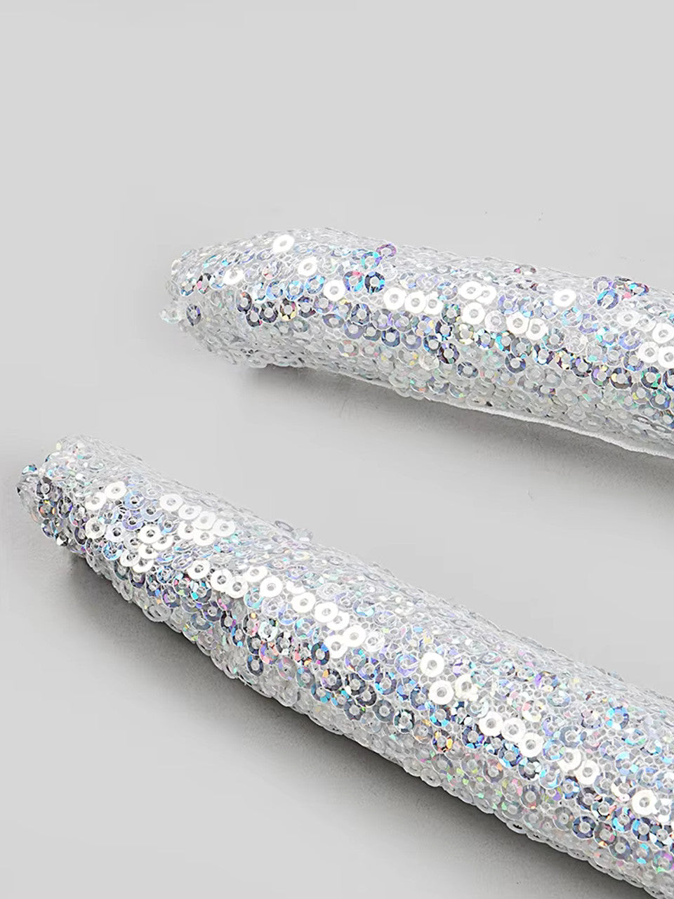 Halter Sequin Crystal Maxi Dress Silver