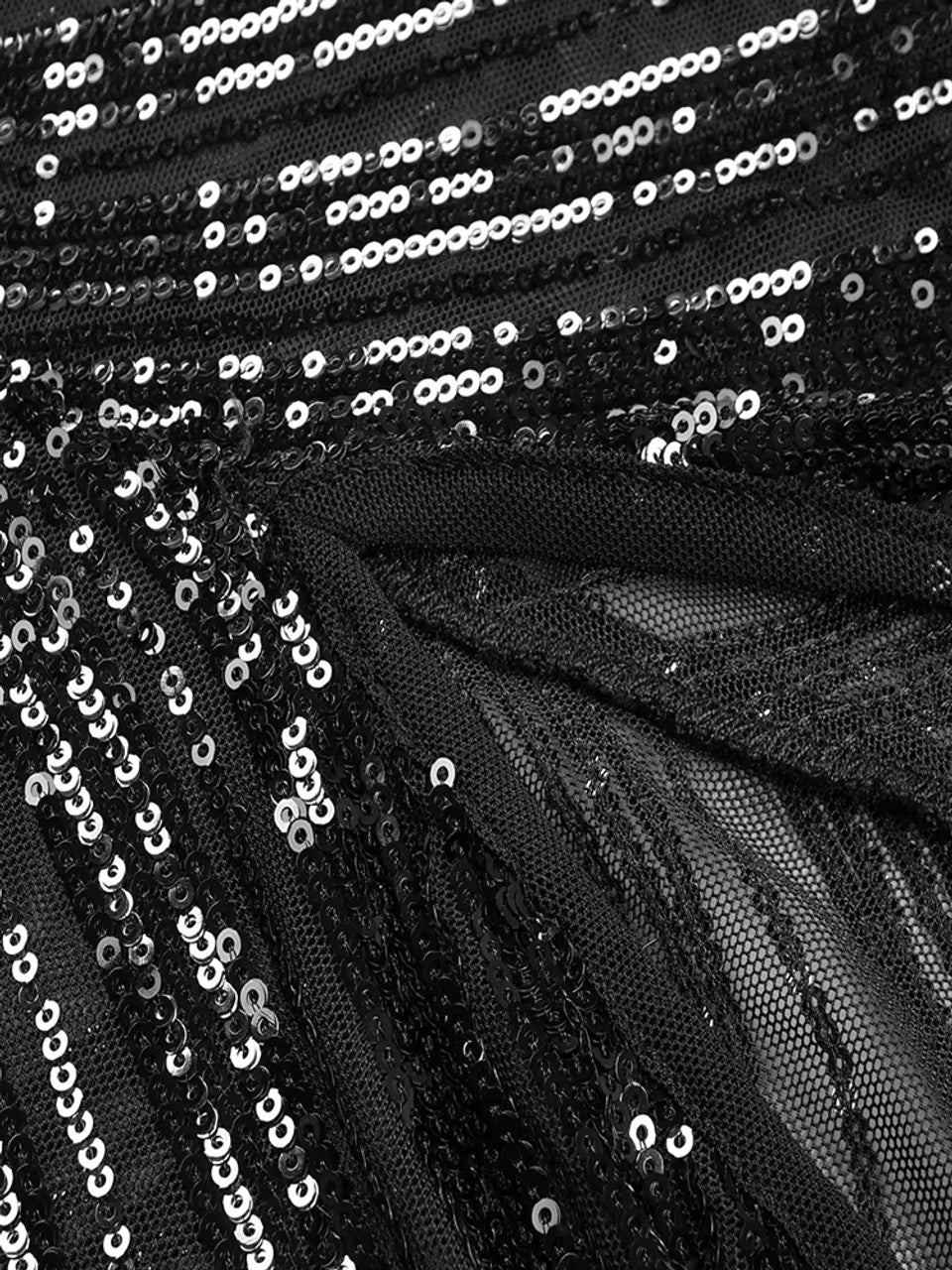 Halter Sequin Mesh Maxi Dress Black