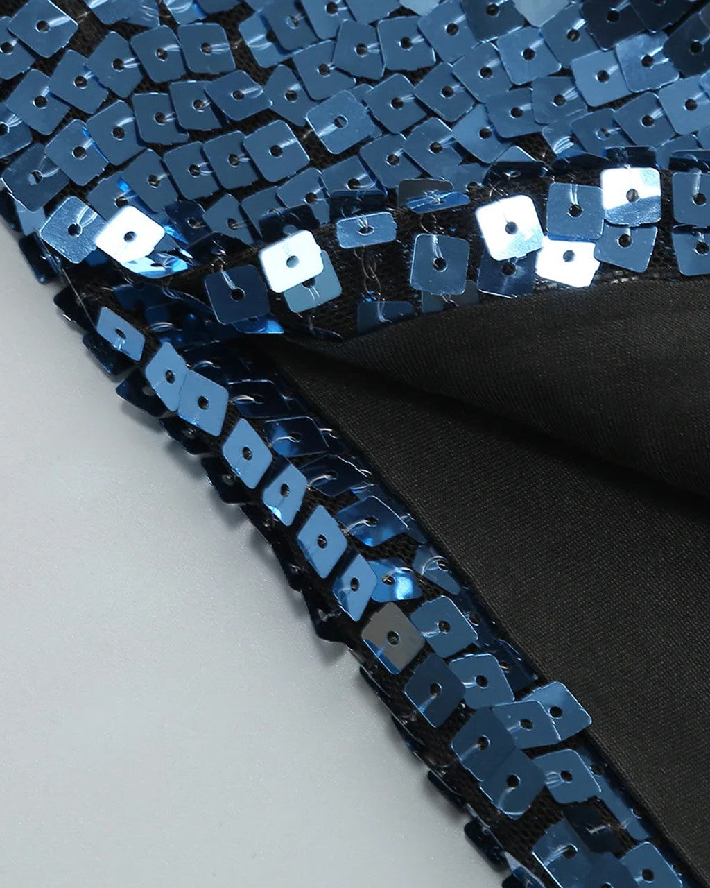 Halter Sequin Cut Out Maxi Dress Blue
