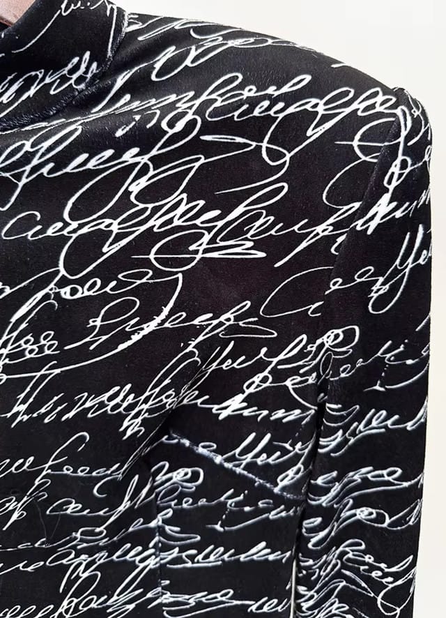Long Sleeve Writing On The Wall Maxi Dress Black