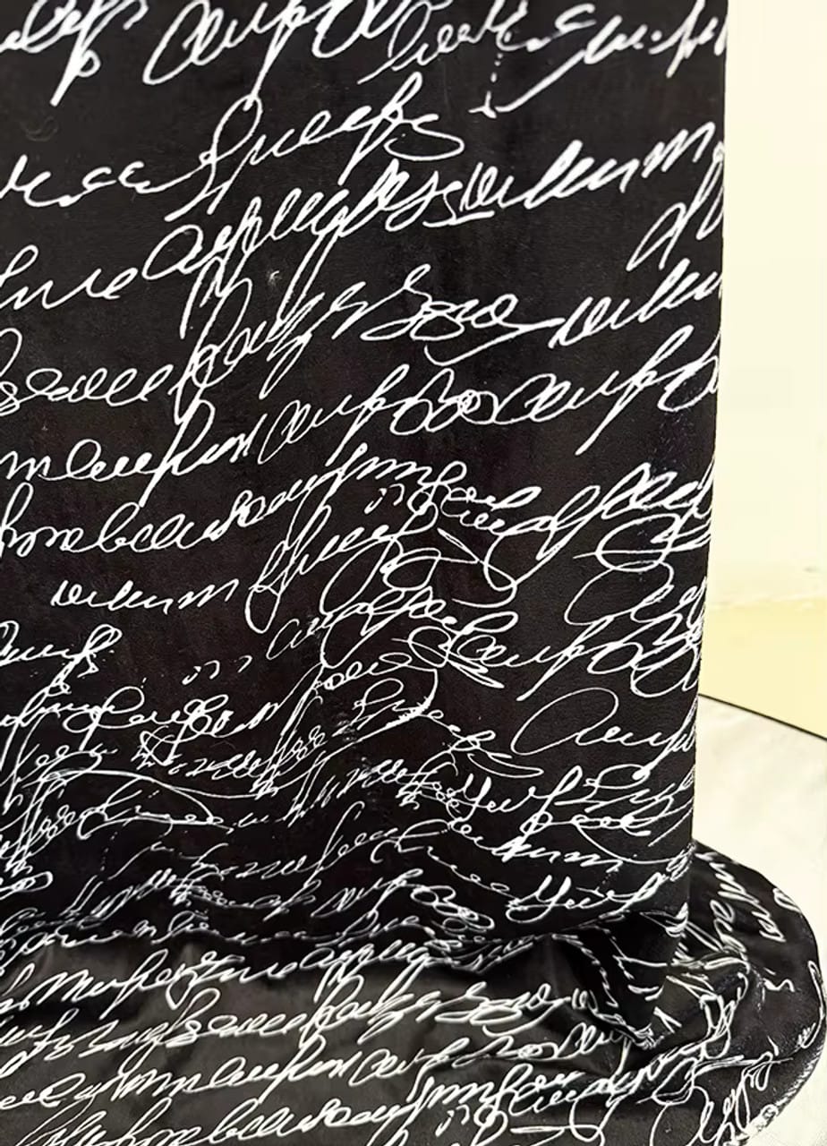 Long Sleeve Writing On The Wall Maxi Dress Black