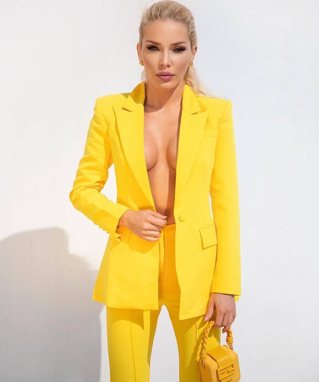 Long Sleeve Suit Hot Pink