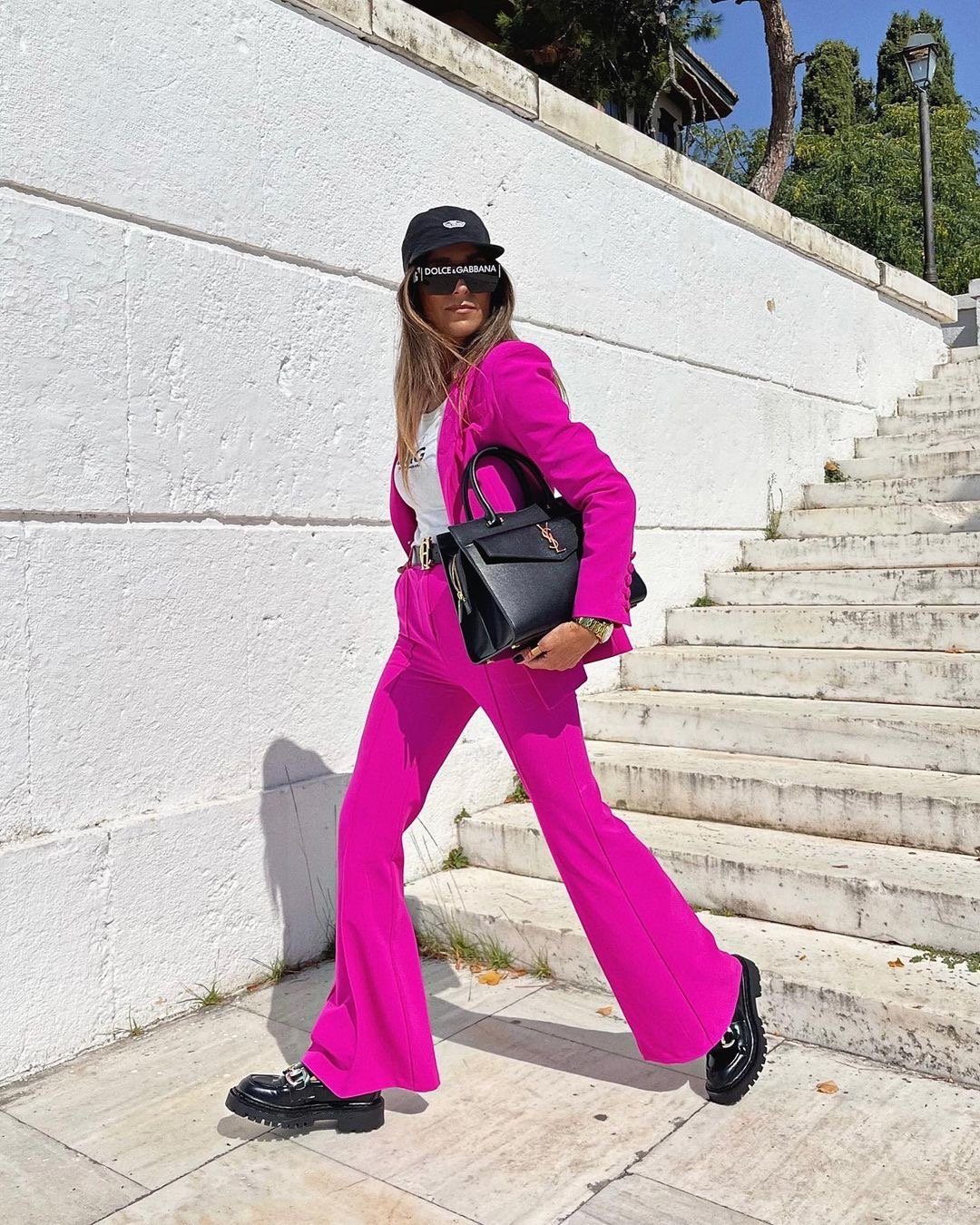 Long Sleeve Suit Hot Pink