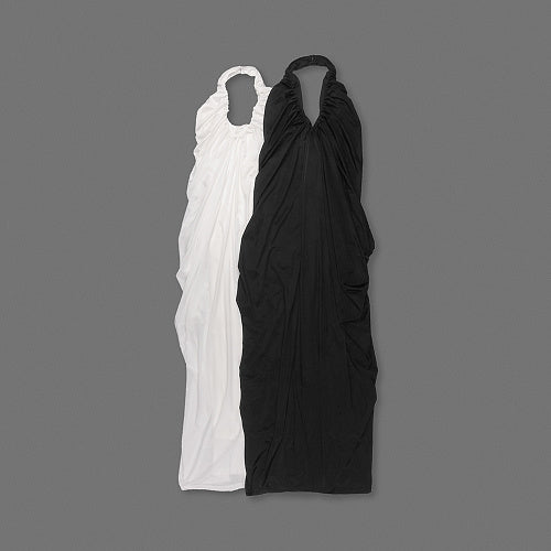Halter Draped Maxi Dress White HV0068