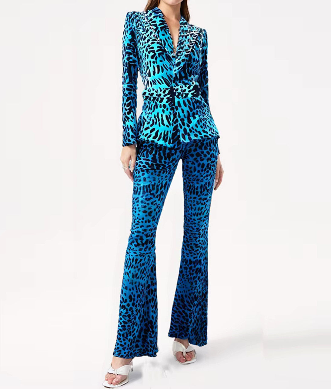 Long Sleeve Animal Print Suit