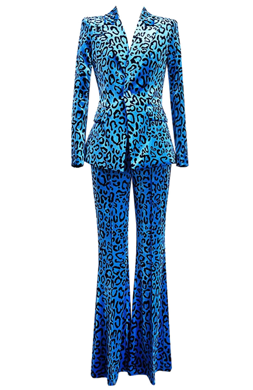 Long Sleeve Animal Print Suit