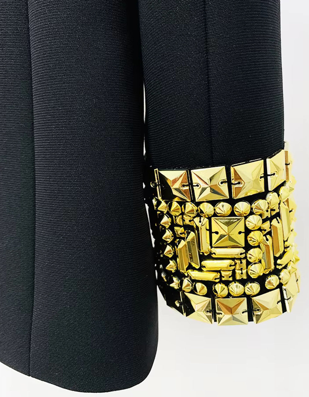 Long Sleeve Embellished Blazer Black