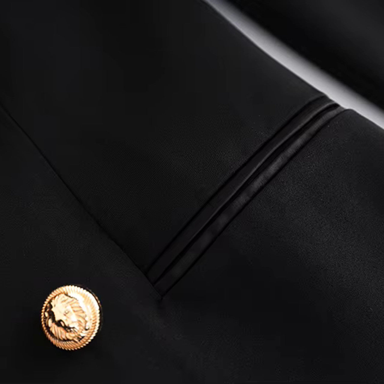 Long Sleeve Belt Detail Blazer Black