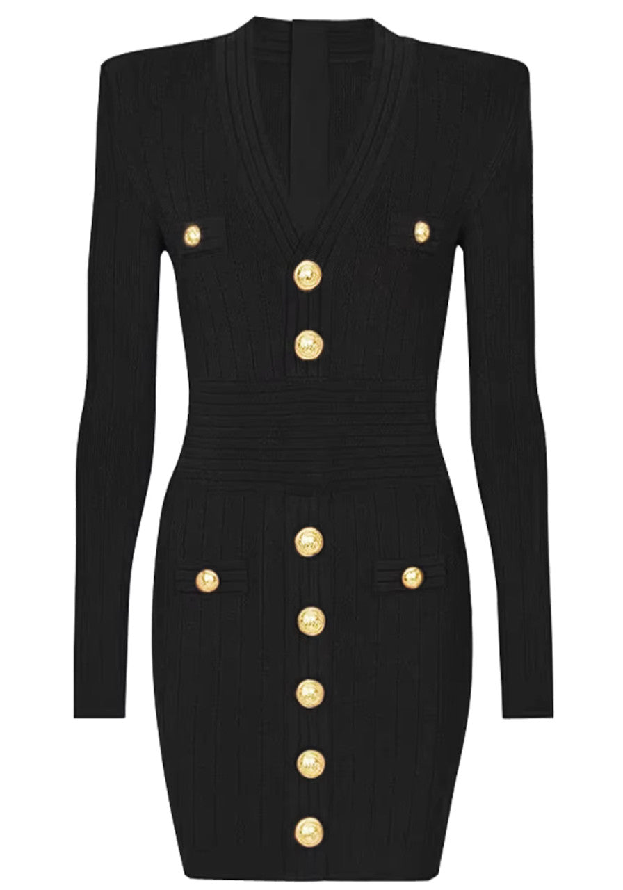 Long Sleeve Button Detail Dress