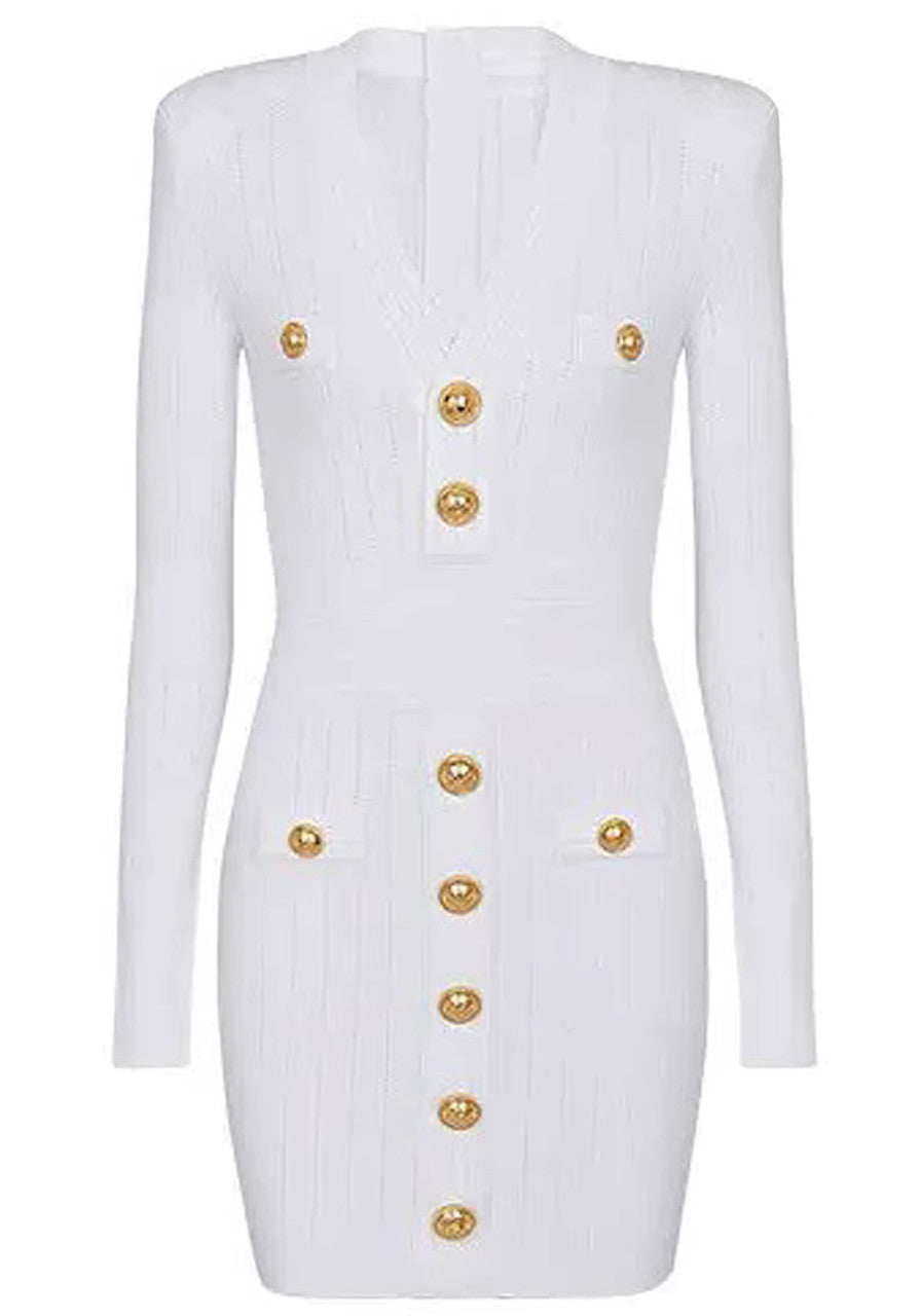 Long Sleeve Button Detail Dress