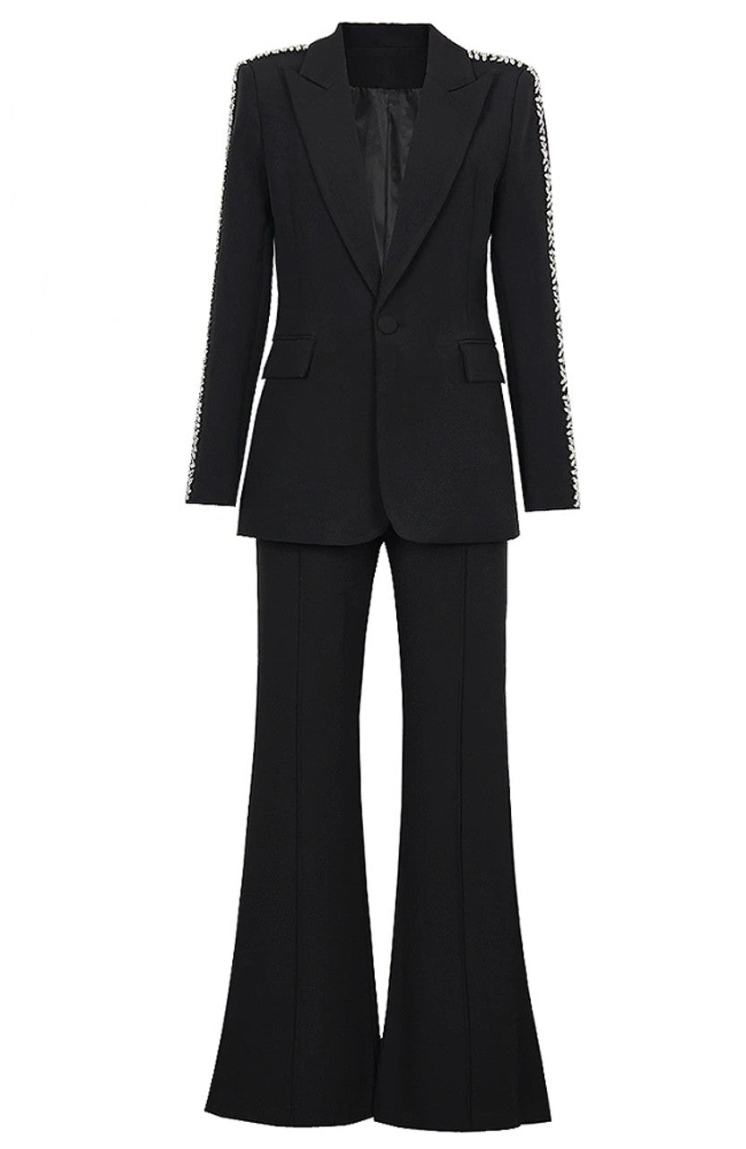Long Sleeve Crystal Detail Suit