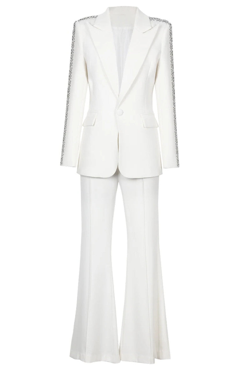 Long Sleeve Crystal Detail Suit