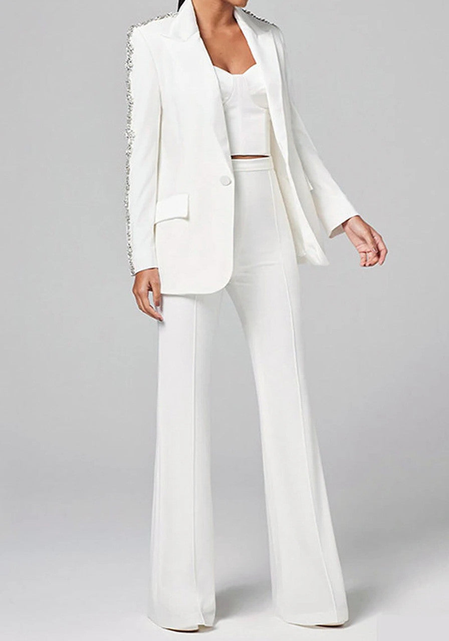Long Sleeve Crystal Detail Suit