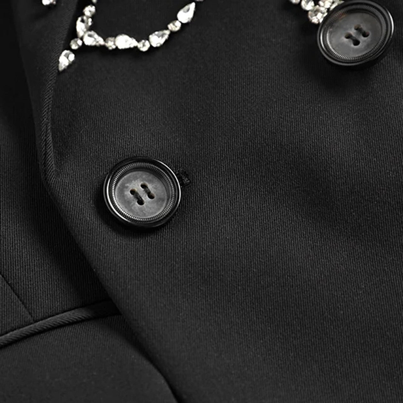 Long Sleeve Crystal Embellished Blazer