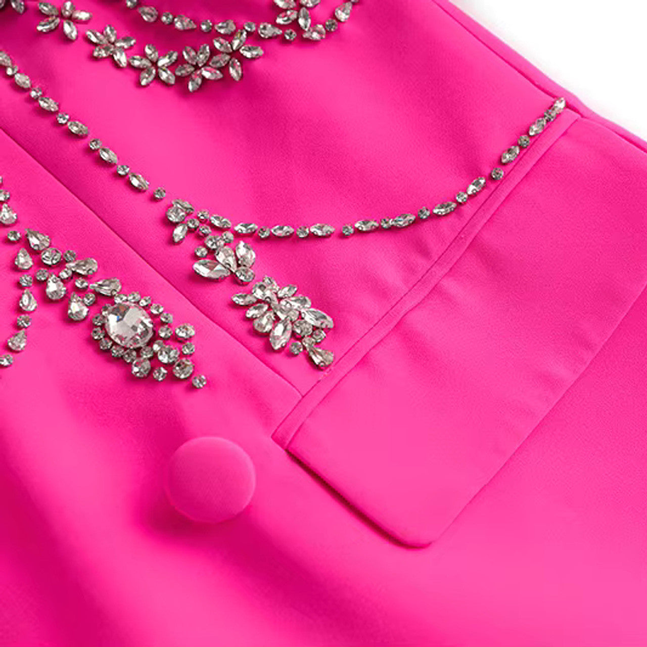 Long Sleeve Crystal Embellished Blazer