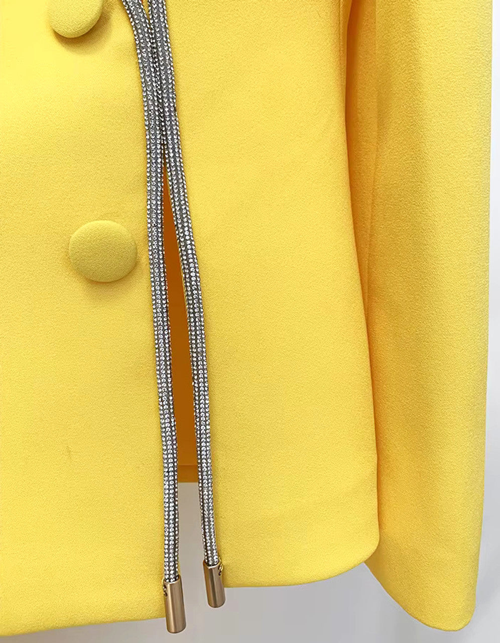 Long Sleeve Crystal Trim Suit Yellow HV9927
