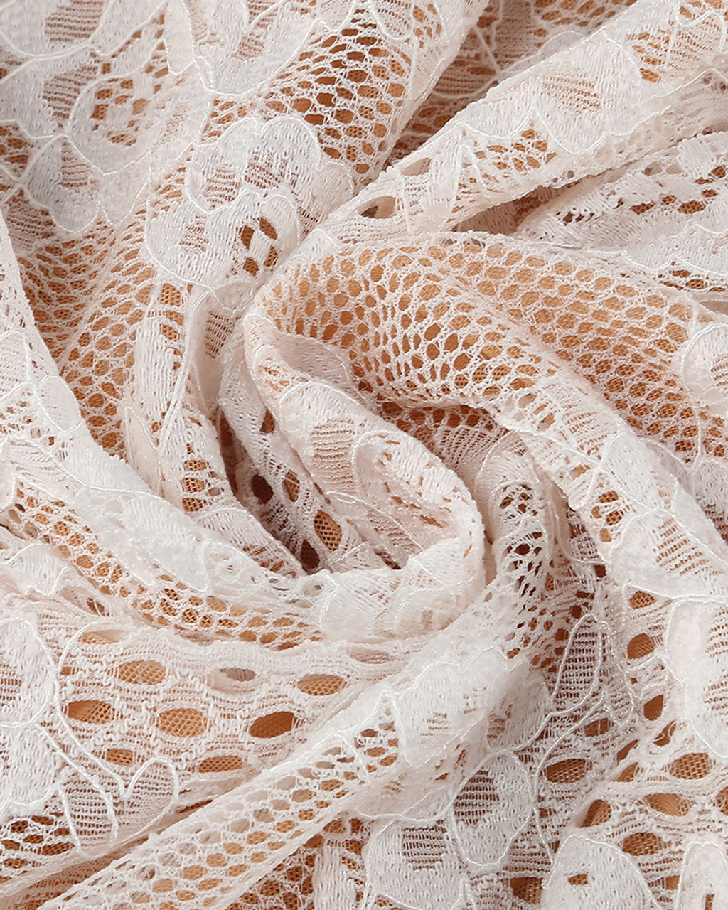 Long Sleeve Draped Lace Bodysuit White HV1546