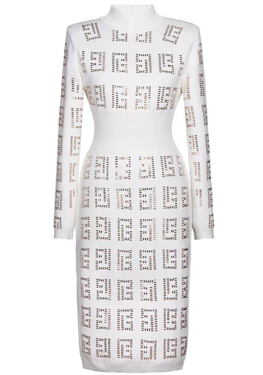 Long Sleeve Embellished Knitted Midi Dress