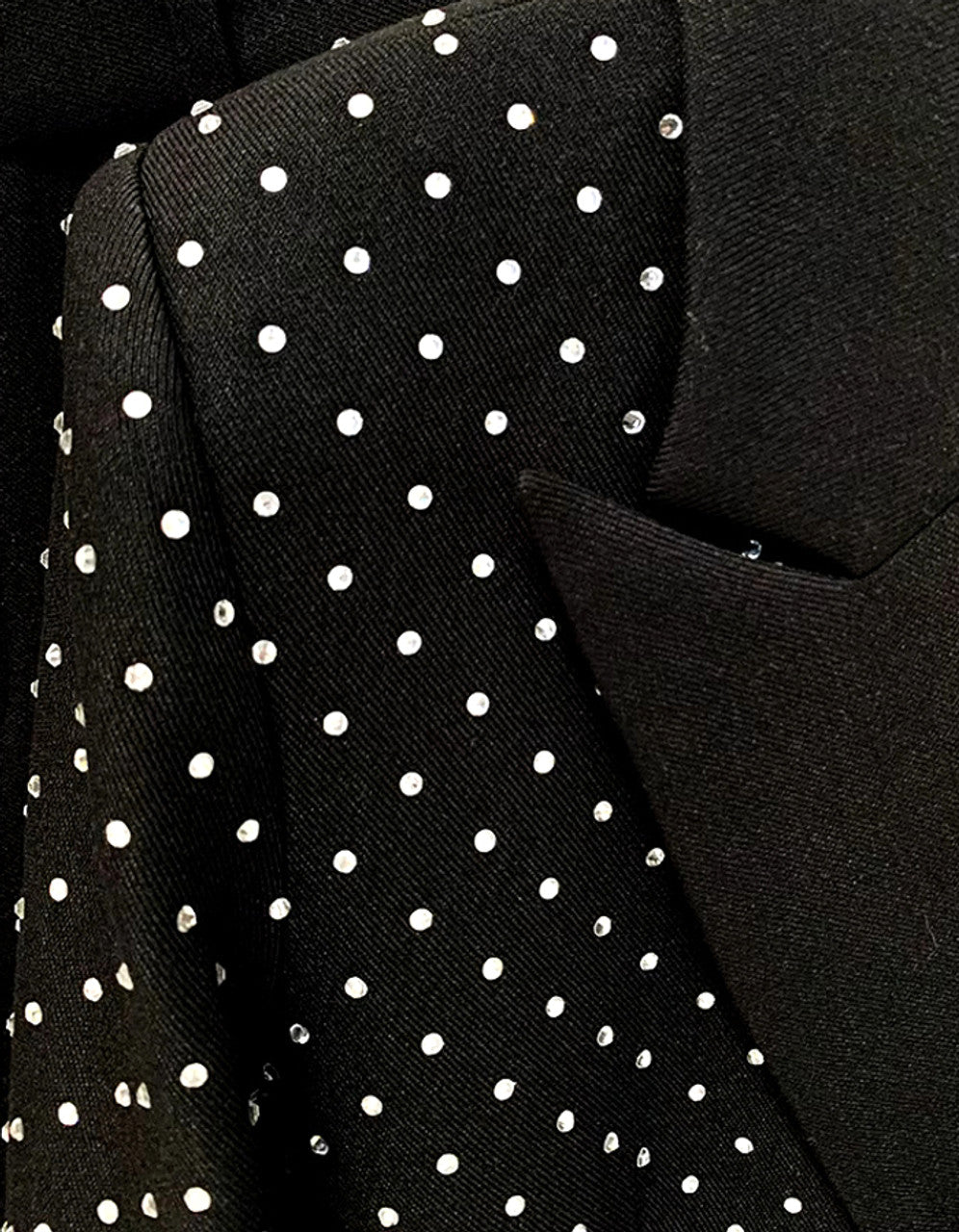 Long Sleeves Embellished Suit Black