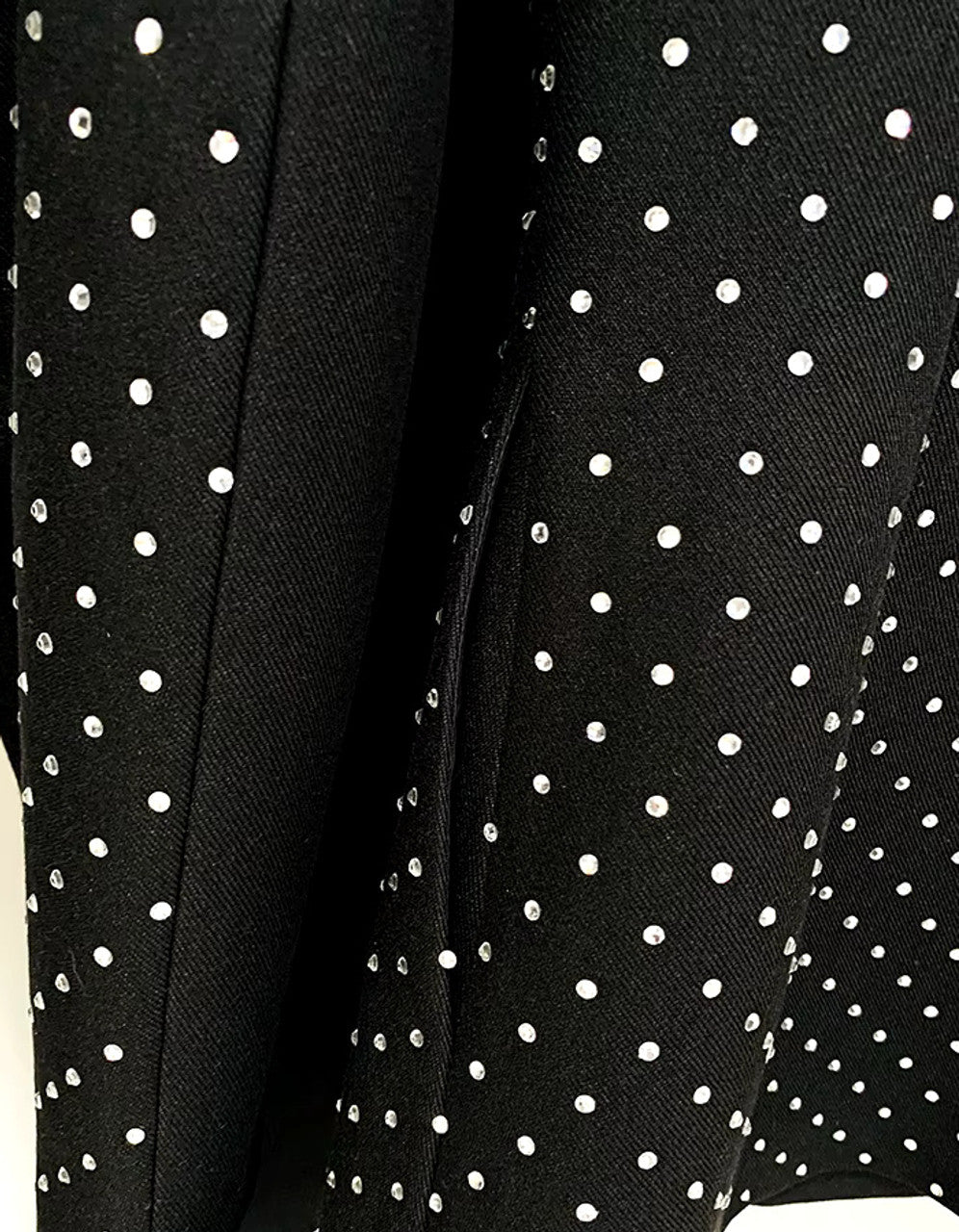 Long Sleeves Embellished Suit Black