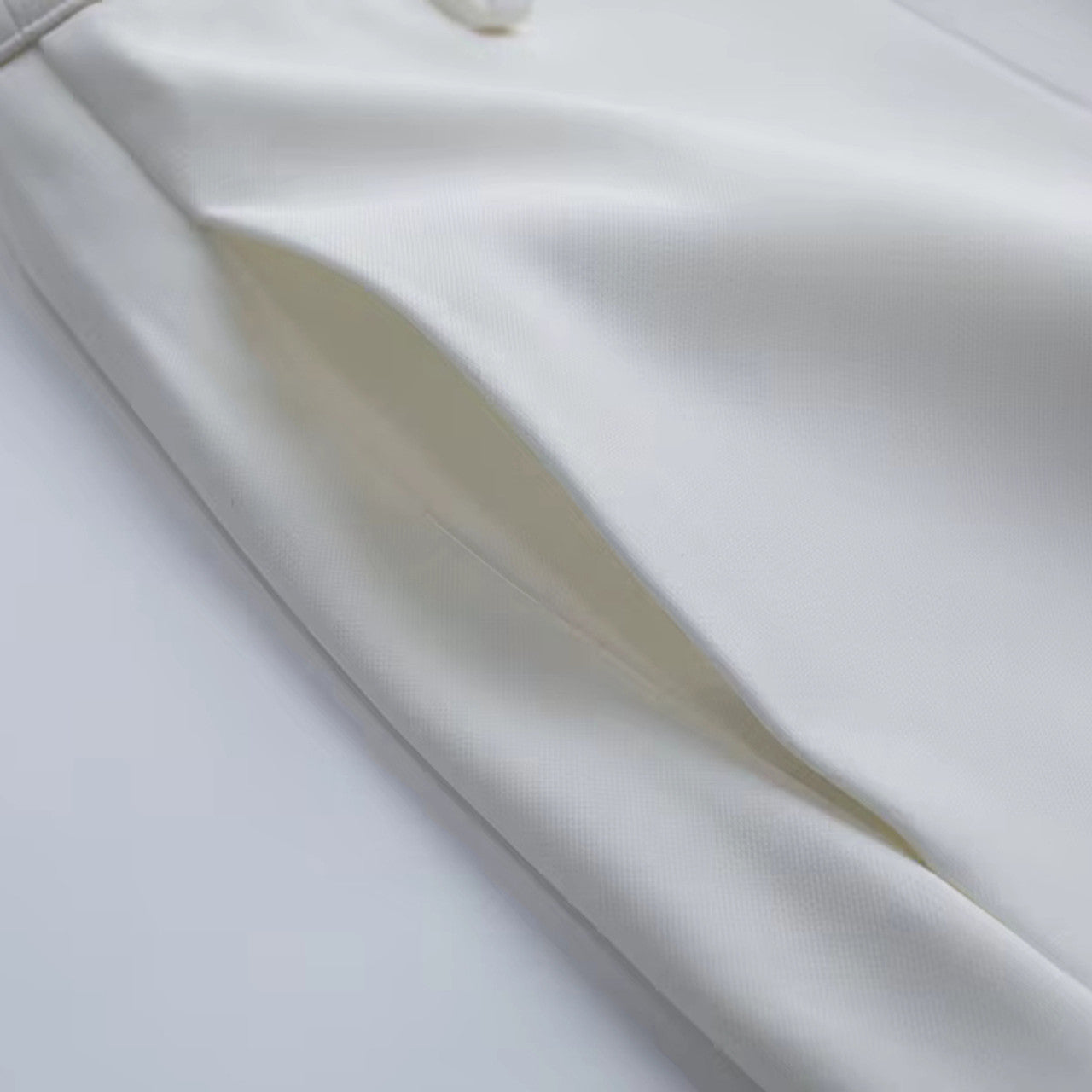 Long Sleeve Feather Detail Suit White