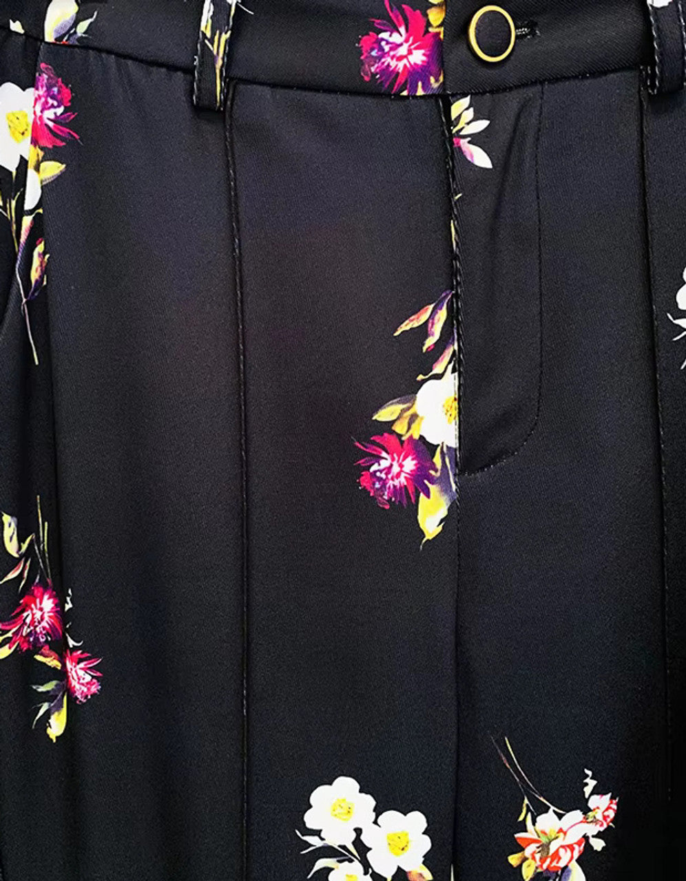 Long Sleeve Floral Suit Black