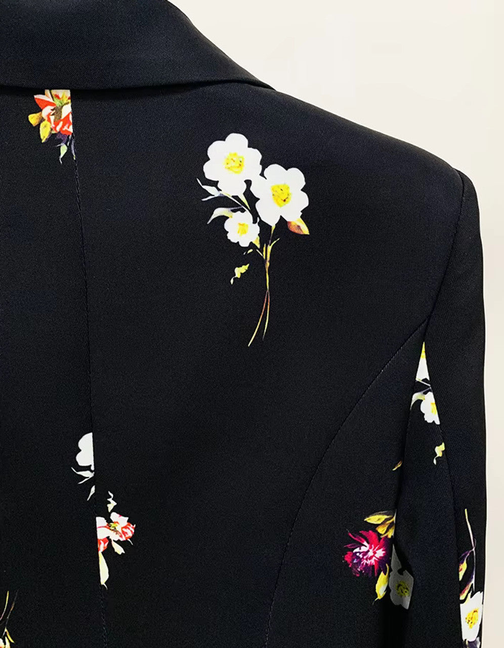 Long Sleeve Floral Suit Black