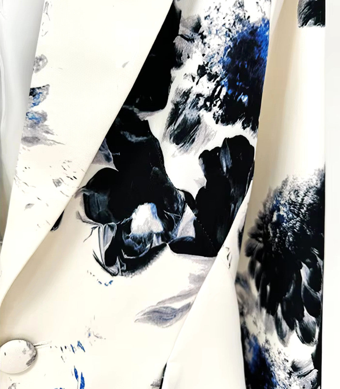 Long Sleeve Floral Suit White