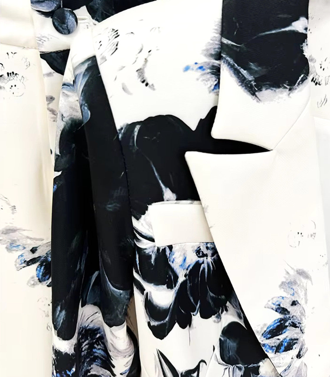 Long Sleeve Floral Suit White