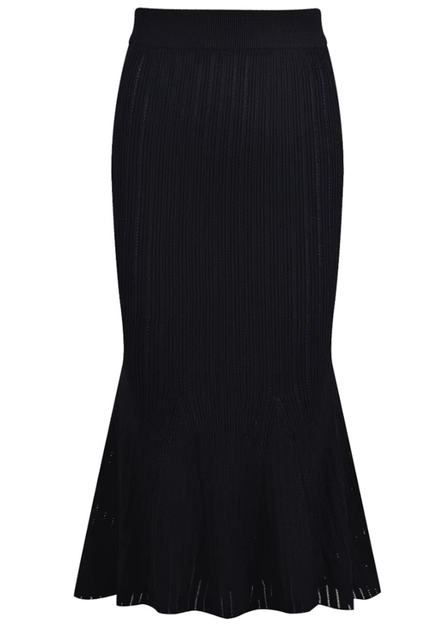 Long Sleeve Fluted Midi Two Piece Knitted Dress