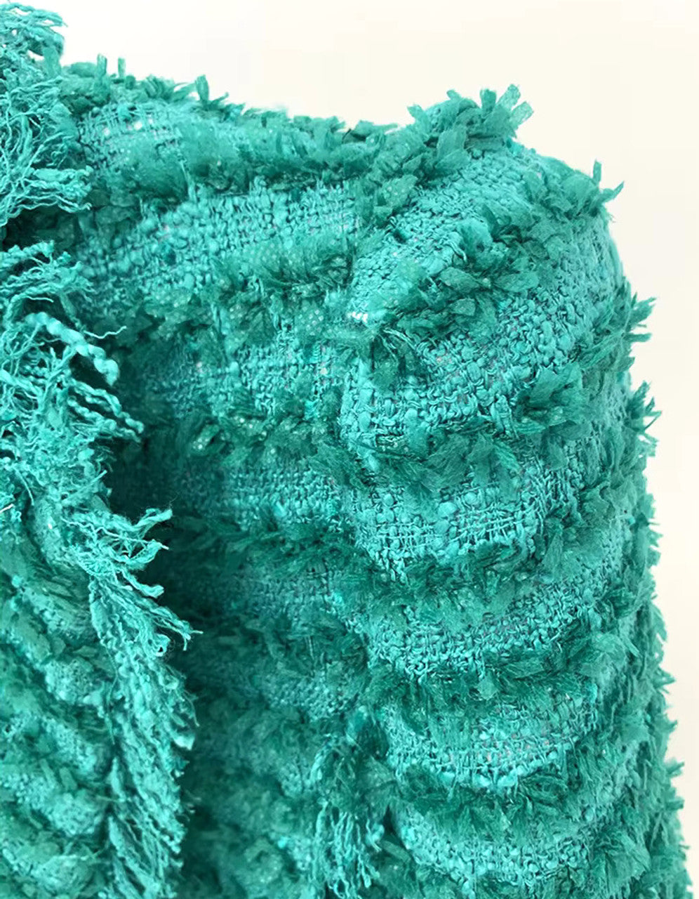 Long Sleeve Frayed Blazer Green