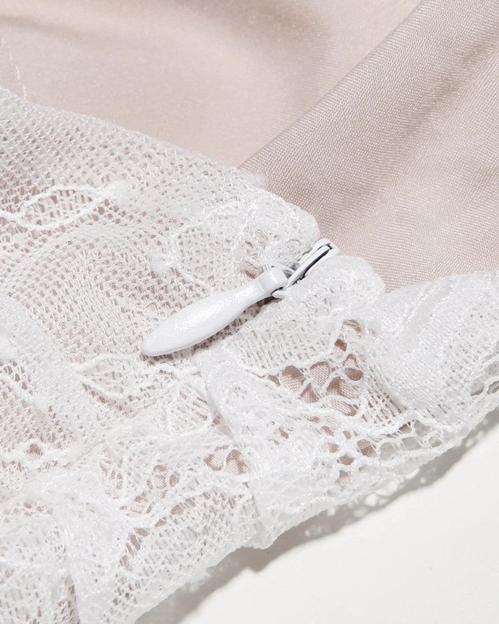 Long Sleeve Draped Lace Corset Maxi Dress White