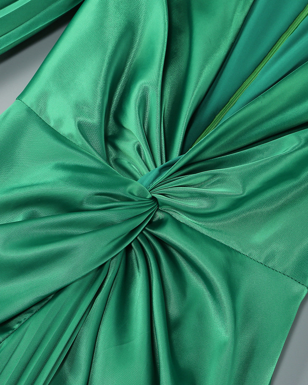 Long Sleeve Pleated Detail Maxi Dress Green HV1548