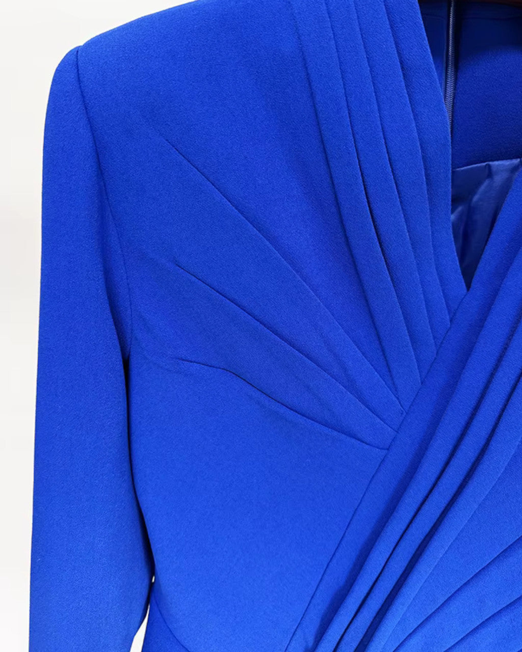 Long Sleeve Ruffle Maxi Dress Blue