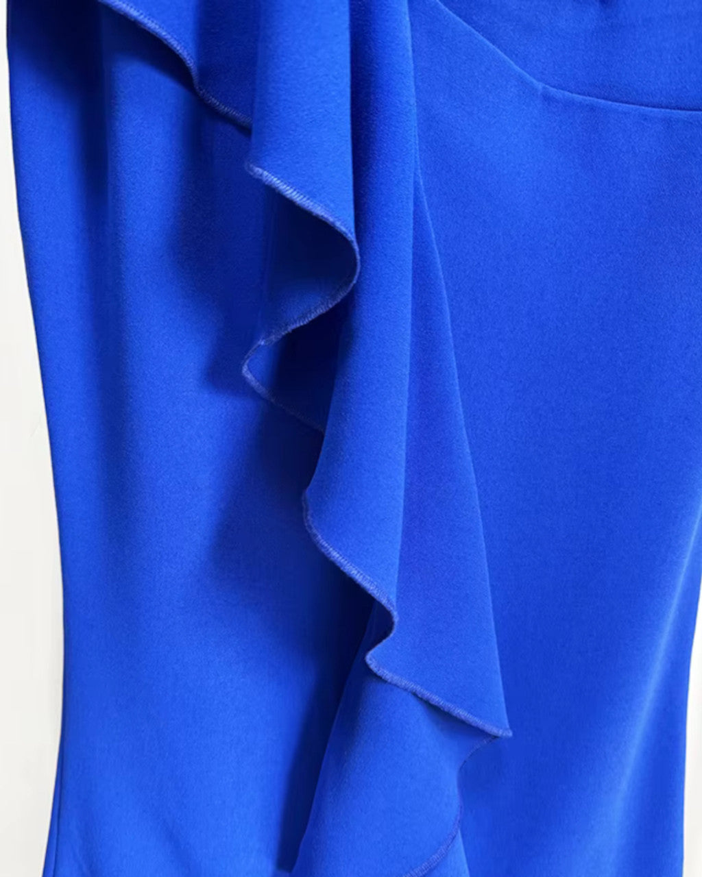 Long Sleeve Ruffle Maxi Dress Blue