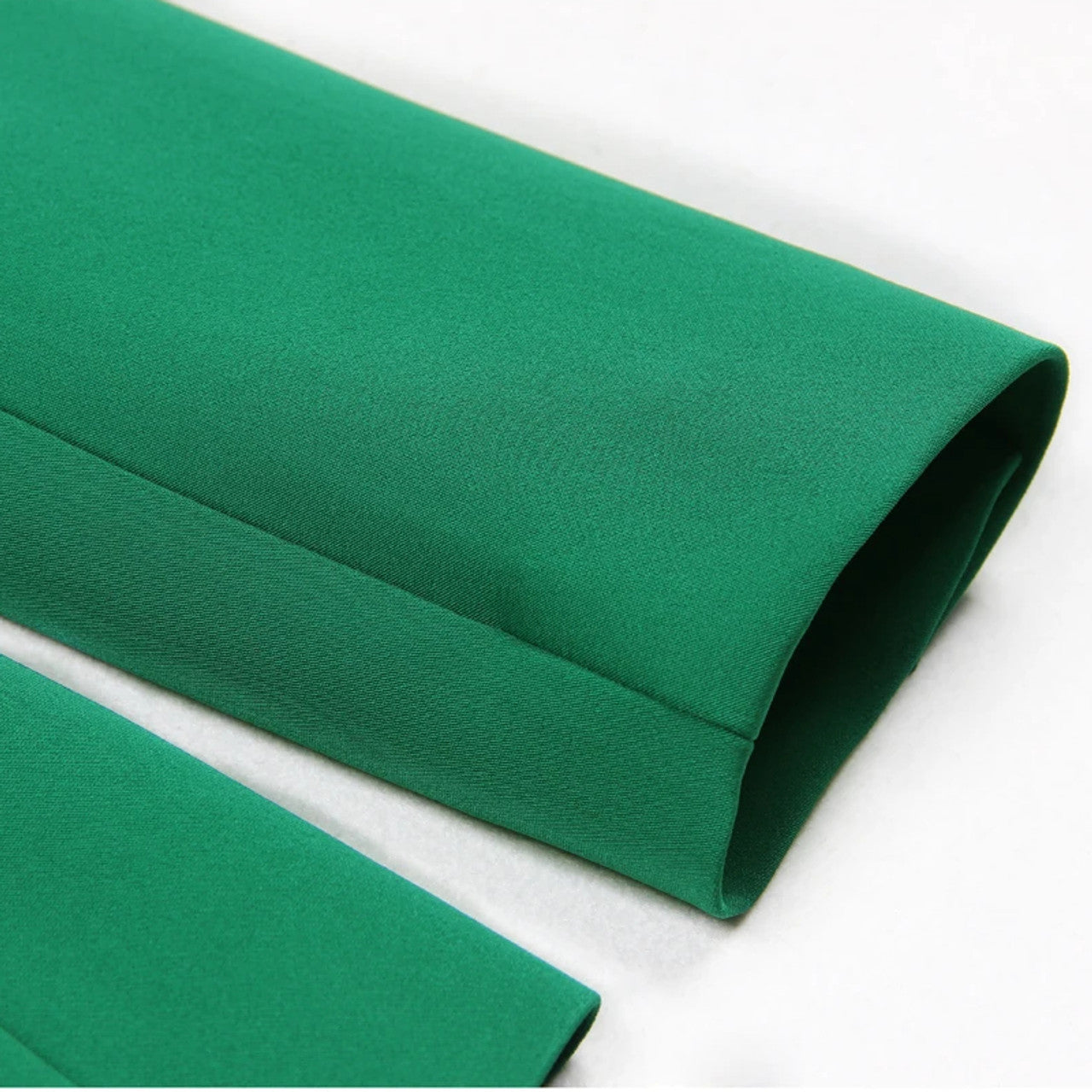 Long Sleeve Satin Detail Suit Green