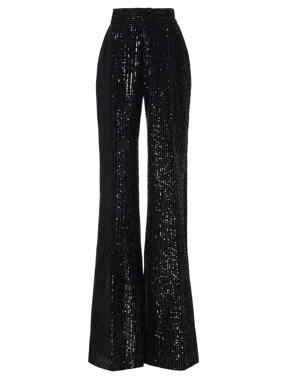Long Sleeve Sequined Suit Black