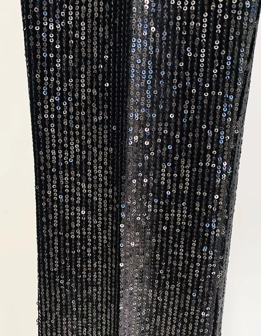 Long Sleeve Sequined Suit Black