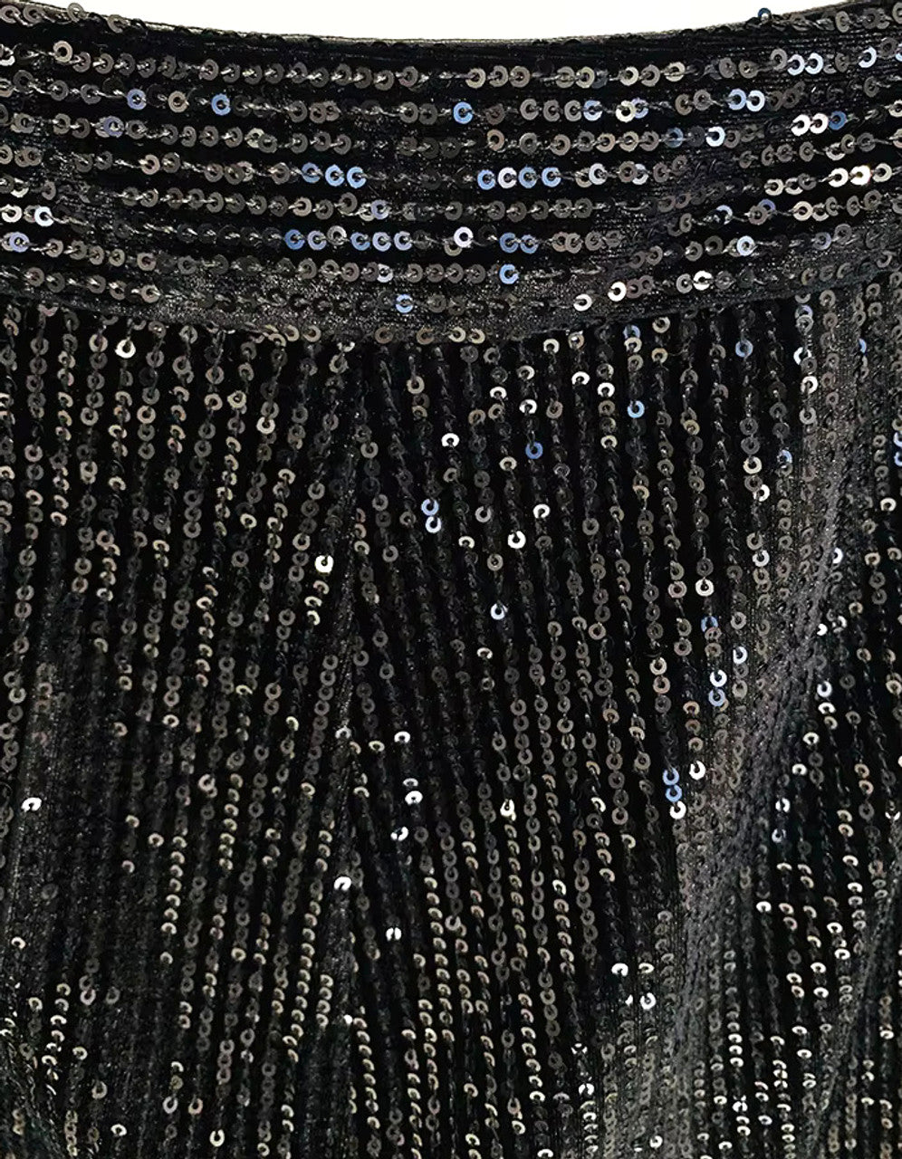 Long Sleeve Sequined Suit Black